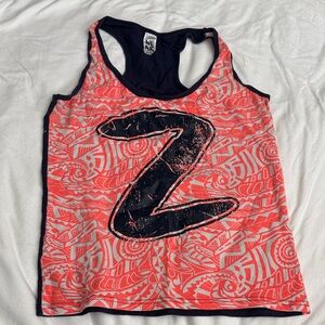 Zumba Fitness Coral Pink Graphic Racerback Tank